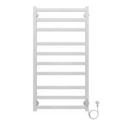 Azario Полотенцесушитель электрический 500/1000 квадрат, 10 секций, диммер справа, белый, Palermo арт. AZ83850W