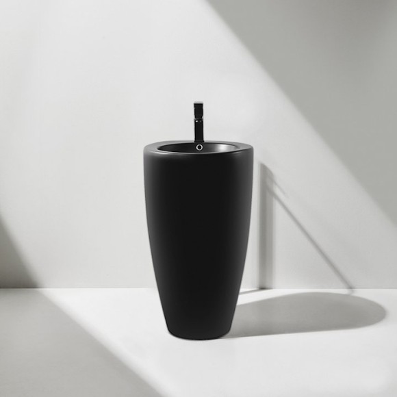 Azario Раковина напольная COMELLA 500х500х830 отдельностоящая круглая, черная COMELLA арт. AZ-311MB Azario Раковина напольная COMELLA 500х500х830 отдельностоящая круглая, черная COMELLA арт. AZ-311MB