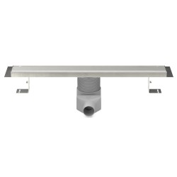 Azario Душевой лоток D40 650 мм, регулируемый поворотный слив, пластиковый, решетка и рамка из нержавеющей стали, Klasik арт. AZ-CH N 650 K