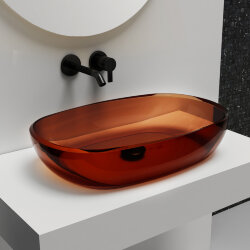 Abber Раковина накладная прозрачная 600x400мм Kristall, коричневый арт. AT2805Opal