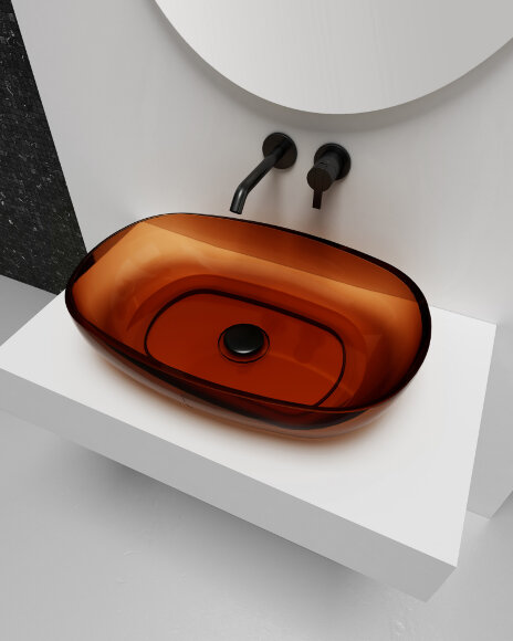 Abber Раковина накладная прозрачная 600x400мм Kristall, коричневый арт. AT2805Opal Abber Раковина накладная прозрачная 600x400мм Kristall, коричневый арт. AT2805Opal