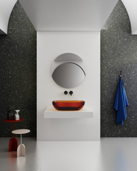 Abber Раковина накладная прозрачная 600x400мм Kristall, коричневый арт. AT2805Opal Abber Раковина накладная прозрачная 600x400мм Kristall, коричневый арт. AT2805Opal