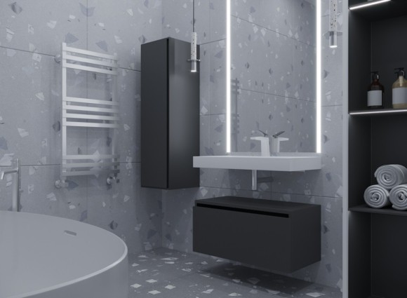 Boheme ящик под столешницу 80см grey glossy vallessi uno-s, Flat арт. 897-080-A glossy