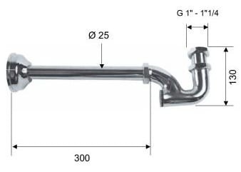 Remer Сифон с заглушкой сзади 97210, цвет: хром