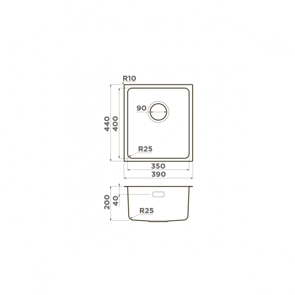 Omoikiri Кухонная мойка Tadzava 39-U/I-GM, цвет: оружейная сталь, арт. 4993079
