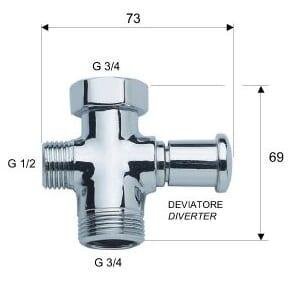 Remer Вентиль клапанный для переключения воды 316A цвет: хром Remer Вентиль клапанный для переключения воды 316A цвет: хром