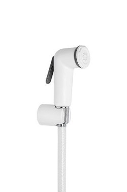 Emmevi круглая лейка гигиенического душа с держателем abs и шлангом из пвх, белый арт. 145/BB