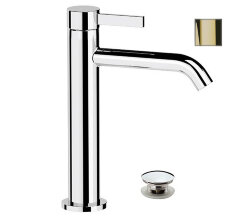 Remer Смеситель для раковины Metrica MC10ACCDO однорычажный с автоматическим донным клапаном "click-clack", золото глянцевый Remer Смеситель для раковины Metrica MC10ACCDO однорычажный с автоматическим донным клапаном "click-clack", золото глянцевый