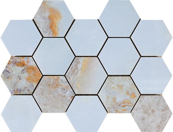 Pamesa Керамогранит Malla Hex Cr Lux Danae Opalo 22.5x32.5 Cr. Lux Danae, под оникс арт. 086.297.0059.05142