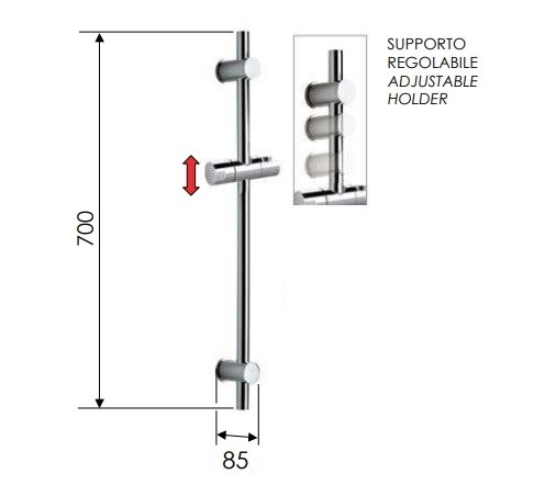 Remer Душевая штанга Minimal 317G, цвет: хром Remer Душевая штанга Minimal 317G, цвет: хром