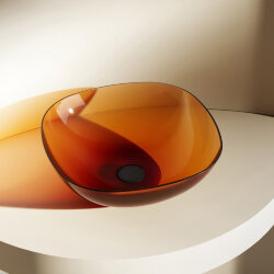 Abber Раковина накладная прозрачная 430x430мм Kristall, коричневый арт. AT2806Opal