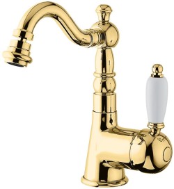 Emmevi однорычажный смеситель для биде (излив 14,5 см), с донным клапаном, Laguna, золото арт. 40514/OR Emmevi однорычажный смеситель для биде (излив 14,5 см), с донным клапаном, Laguna, золото арт. 40514/OR