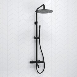 WasserKRAFT Душевая система с термостатическим смесителем, elbe 7400 арт. A288.160.217.Bm thermo цвет: черый