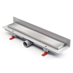 Azario Душевой лоток D40 750 мм пристенный, боковой слив, пластиковый, рамка и решетка из нержавеющей стали, Klasik арт. AZ-CH 750 KN2