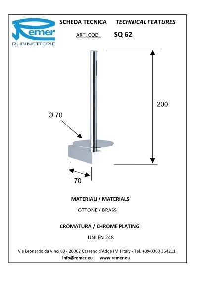 Remer Держатель для запасного рулона туалетной бумаги SQ SQ62CR, цвет: хром
