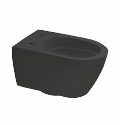 Scarabeo Унитаз подвесной, безободковый, цвет черный матовый с антибактериальным и грязеотталкивающим покрытием BIOKER, Moon арт. 5520/CL 49 BK