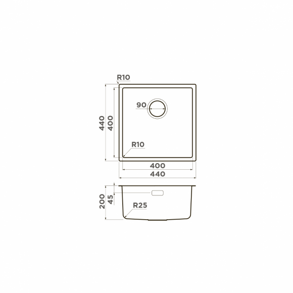 Omoikiri Кухонная мойка 44-U/I Tadzava, нержавеющая сталь арт. 4993801
