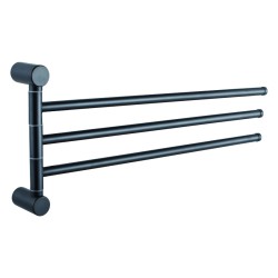 Держатель для полотенец тройной, поворотный 400 мм, Haiba, черный арт. HB8413-7 Держатель для полотенец тройной, поворотный 400 мм, Haiba, черный арт. HB8413-7