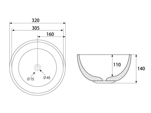 Abber Раковина накладная 320x320мм Bequem, розовое золото арт. AC2106RG