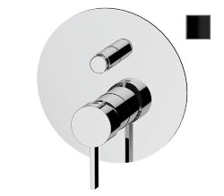 Remer Встроенный смеситель для ванны и душа Metrica MC09LCFP с кнопочным переключателем, черный глянец Remer Встроенный смеситель для ванны и душа Metrica MC09LCFP с кнопочным переключателем, черный глянец