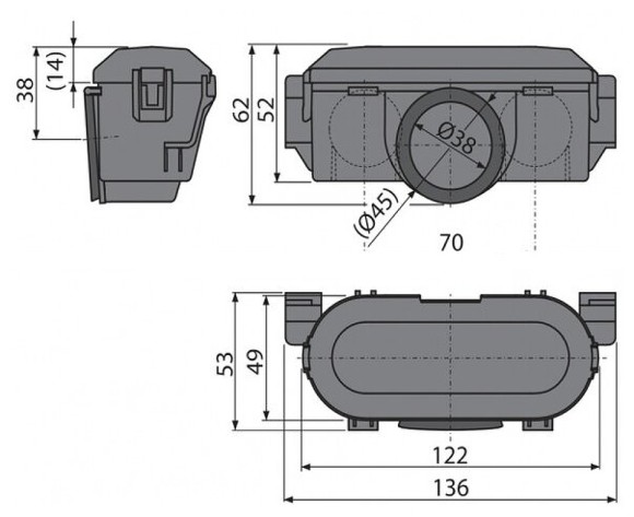 Alcaplast Гидрозатвор для душевого лотка комбинированный, серый арт. P065-ND