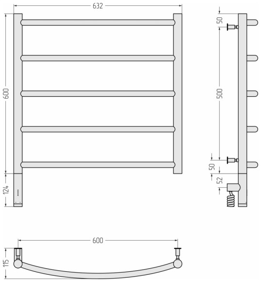Электрический полотенцесушитель Галант 3.0 600х600 МЭМ левый (золото) Сунержа арт. 03-5800-6060 Электрический полотенцесушитель Галант 3.0 600х600 МЭМ левый (золото) Сунержа арт. 03-5800-6060