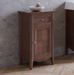 Tiffany World Тумба напольная с 1-й дверцей, 1-м выдвижным ящиком, доводчиками blum, ручки бронза, dx - петли справа, Veronica Nuovo, noce VER2150D-N