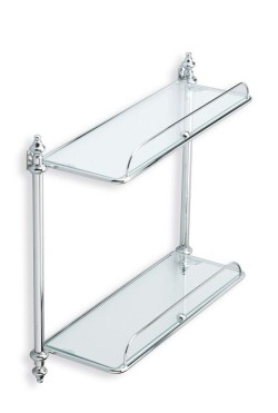 STIL HAUS стеклянная 2-х уровневая полка с ограждением хром Elite, арт. EL694ELITE(08) STIL HAUS стеклянная 2-х уровневая полка с ограждением хром Elite, арт. EL694ELITE(08)