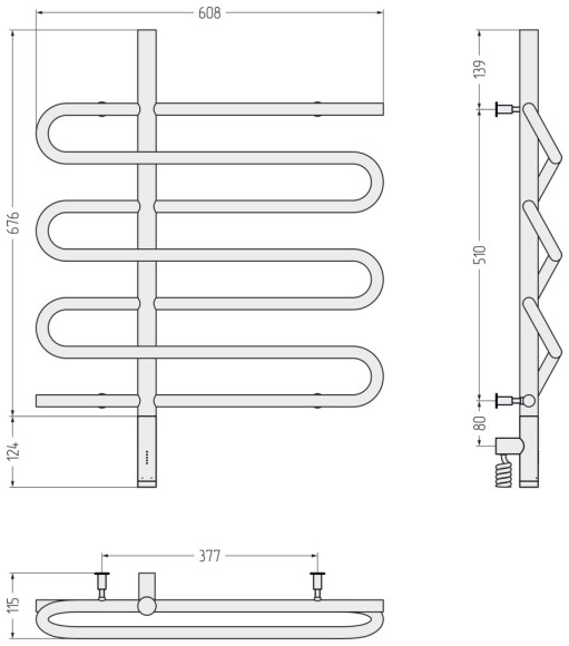 Электрический полотенцесушитель Эпатаж 3.0 800х600 МЭМ левый (матовое золото) Сунержа арт. 032-5850-8060 Электрический полотенцесушитель Эпатаж 3.0 800х600 МЭМ левый (матовое золото) Сунержа арт. 032-5850-8060