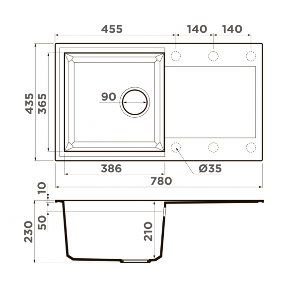 Omoikiri Кухонная мойка Sakaime 78-CH, бежевый арт. 4993236 Omoikiri Кухонная мойка Sakaime 78-CH, бежевый арт. 4993236