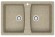 Azario Кухонная мойка Elmas 780х500х190 двойная, искусственный мрамор, песочная Elmas арт. CS00078334