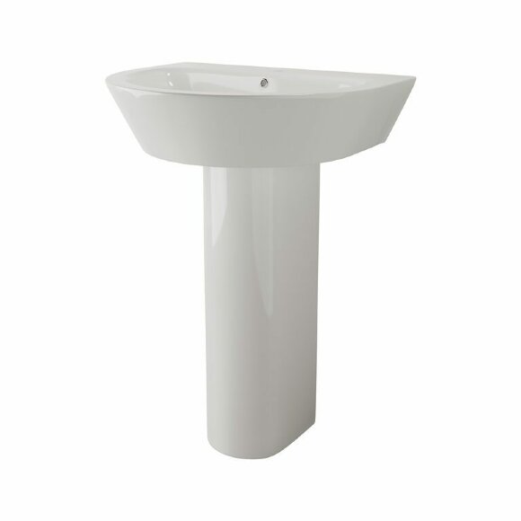 Ceramica Nova Раковина с колонной, с отверстием под смеситель, (белый) Trend арт. CN115010