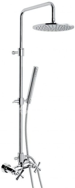 Emmevi душевая колонна из латуни, регулируемая по высоте 82-129,5 см: со смесителем и круглым антикальковым верхним душем 25 см, Spirit New, хром арт. 3100284/CR Emmevi душевая колонна из латуни, регулируемая по высоте 82-129,5 см: со смесителем и круглым антикальковым верхним душем 25 см, Spirit New, хром арт. 3100284/CR