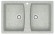 Azario Кухонная мойка Elmas 780х500х190 двойная, искусственный мрамор, светло серая Elmas арт. CS00078335