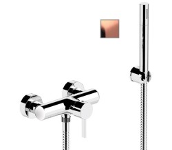 Remer Смеситель для душа с одним фронтальным рычагом Metrica MC38RP с лейкой, шлангом и кронштейном, медь матовый Remer Смеситель для душа с одним фронтальным рычагом Metrica MC38RP с лейкой, шлангом и кронштейном, медь матовый