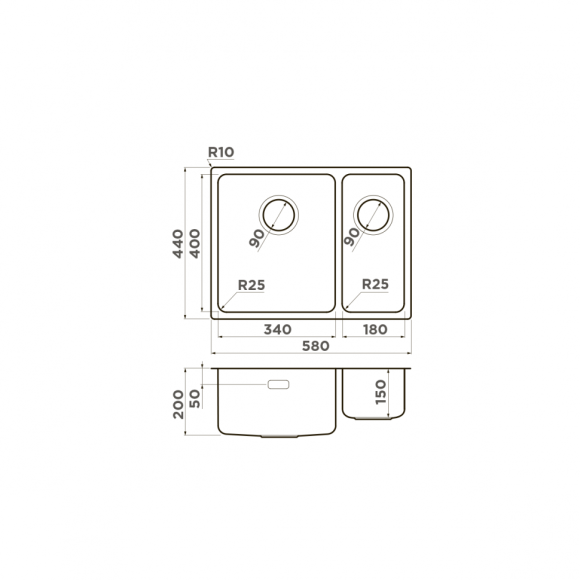 Omoikiri Кухонная мойка Tadzava 58-2-U/I-IN-L, нержавеющая сталь арт. 4993774 Omoikiri Кухонная мойка Tadzava 58-2-U/I-IN-L, нержавеющая сталь арт. 4993774