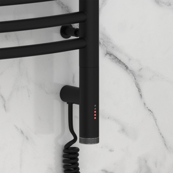 Электрический полотенцесушитель Флюид 3.0 1200х500 МЭМ правый (матовый чёрный) Сунержа арт. 31-5821-1250