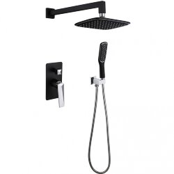 Boheme Смеситель встроенный + верхний душ + ручной душ черный+хром Venturo арт. 374-B Boheme Смеситель встроенный + верхний душ + ручной душ черный+хром Venturo арт. 374-B