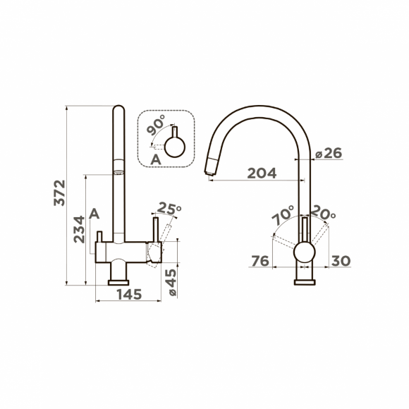 Omoikiri Смеситель Yamada-AB 4994264, бронза арт. 4994264