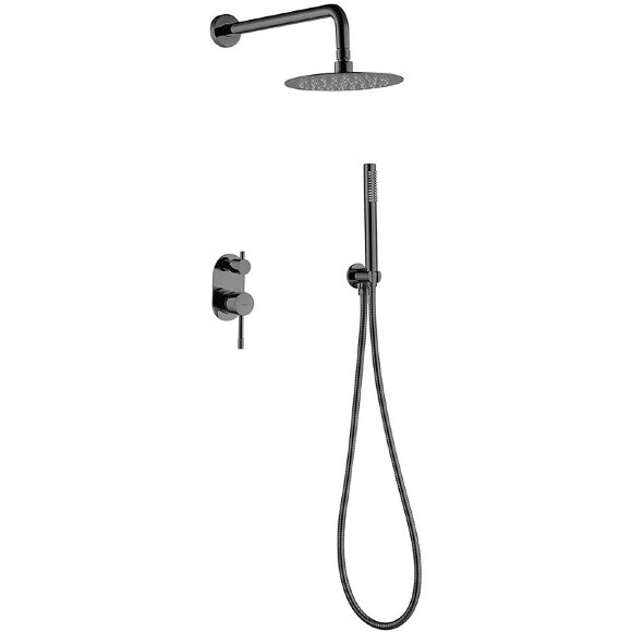 Boheme Смеситель встроенный + верхний+ ручной душ, uno. Shine gun metall Uno арт. 464-SGM