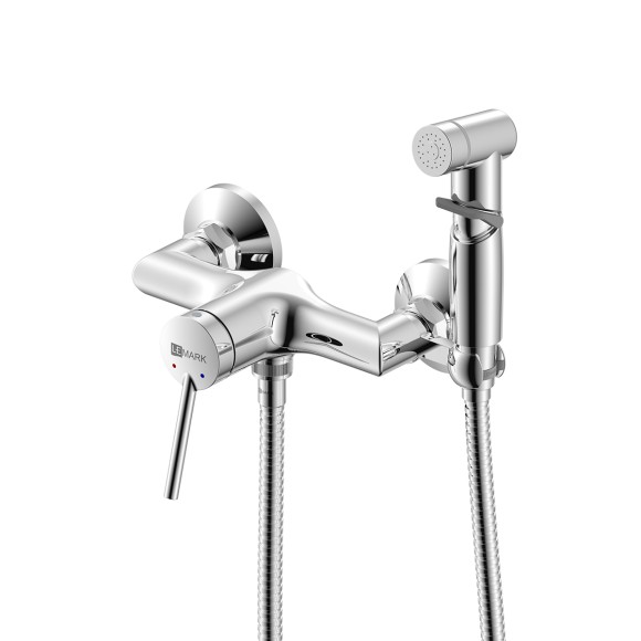 Смеситель с гигиеническим душем настенный, Lemark Minima, хром арт. LM3818C