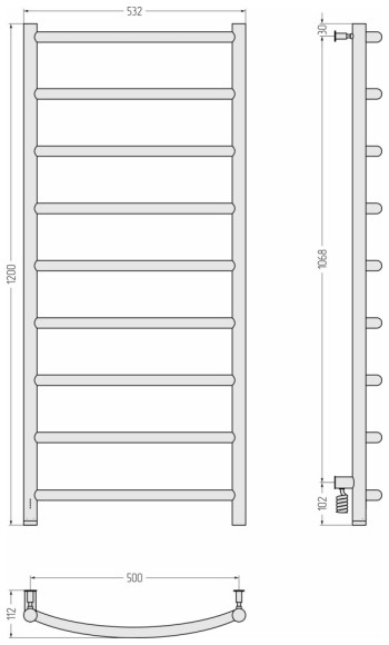 Электрический полотенцесушитель Галант 4.0 1200х500 МЭМ левый (тёмный титан муар) Сунержа арт. 15-0830-1250 Электрический полотенцесушитель Галант 4.0 1200х500 МЭМ левый (тёмный титан муар) Сунержа арт. 15-0830-1250