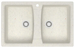 Azario Кухонная мойка Elmas 780х500х190 двойная, искусственный мрамор, хлопок Elmas арт. CS00079898
