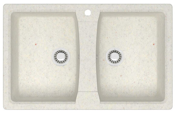 Azario Кухонная мойка Elmas 780х500х190 двойная, искусственный мрамор, хлопок Elmas арт. CS00079898