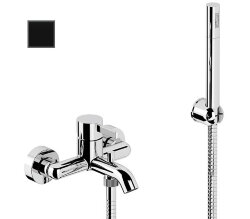 Remer Смеситель для ванной однорычажный Metrica MC027MDNO длина шланга 150 см, черный матовый Remer Смеситель для ванной однорычажный Metrica MC027MDNO длина шланга 150 см, черный матовый