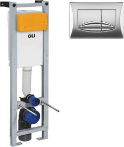 Инсталляция для унитаза Quadra (300x1150x180) механическая + клавиша смыва River OLI, хром арт. 280490mRi00 Инсталляция для унитаза Quadra (300x1150x180) механическая + клавиша смыва River OLI, хром арт. 280490mRi00