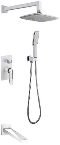 Boheme Смеситель встроенный с изливом белый+хром Venturo арт. 374-W-2