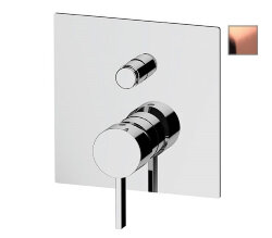 Remer Встроенный смеситель для ванны и душа Metrica MC09QRP с кнопочным переключателем, медь матовый Remer Встроенный смеситель для ванны и душа Metrica MC09QRP с кнопочным переключателем, медь матовый