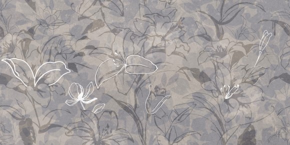 Meissen Керамогранит 60x120 Keramik Floresta цветы синий ректификат арт. A17551