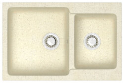 Azario Кухонная мойка Grand 765х500х190 двойная, искусственный мрамор, бежевый Grand арт. CS00079902